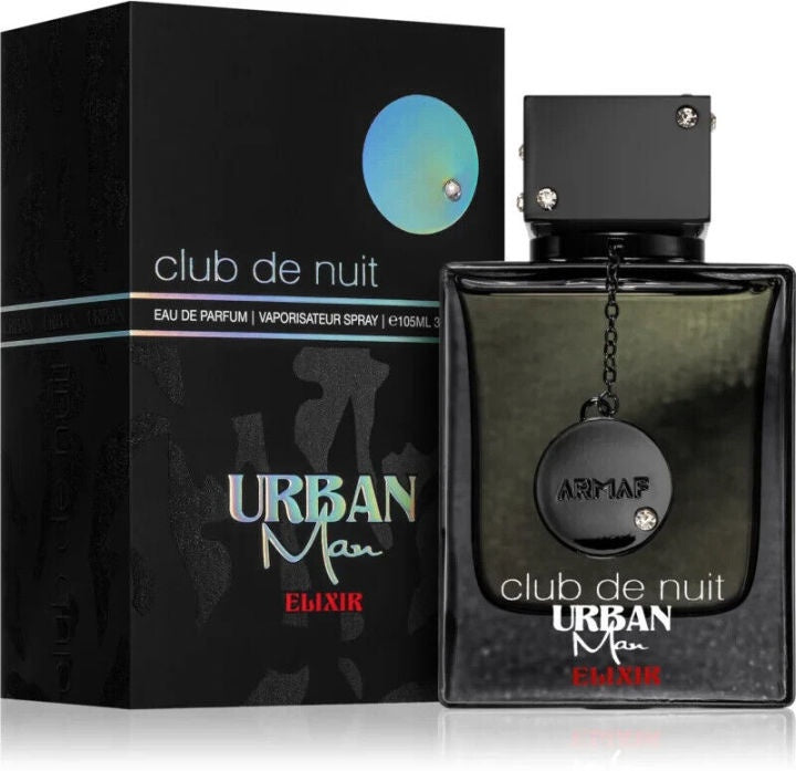 Armaf Club de Nuit Urban Man Elixir 105 ML — frasco y caja del perfume