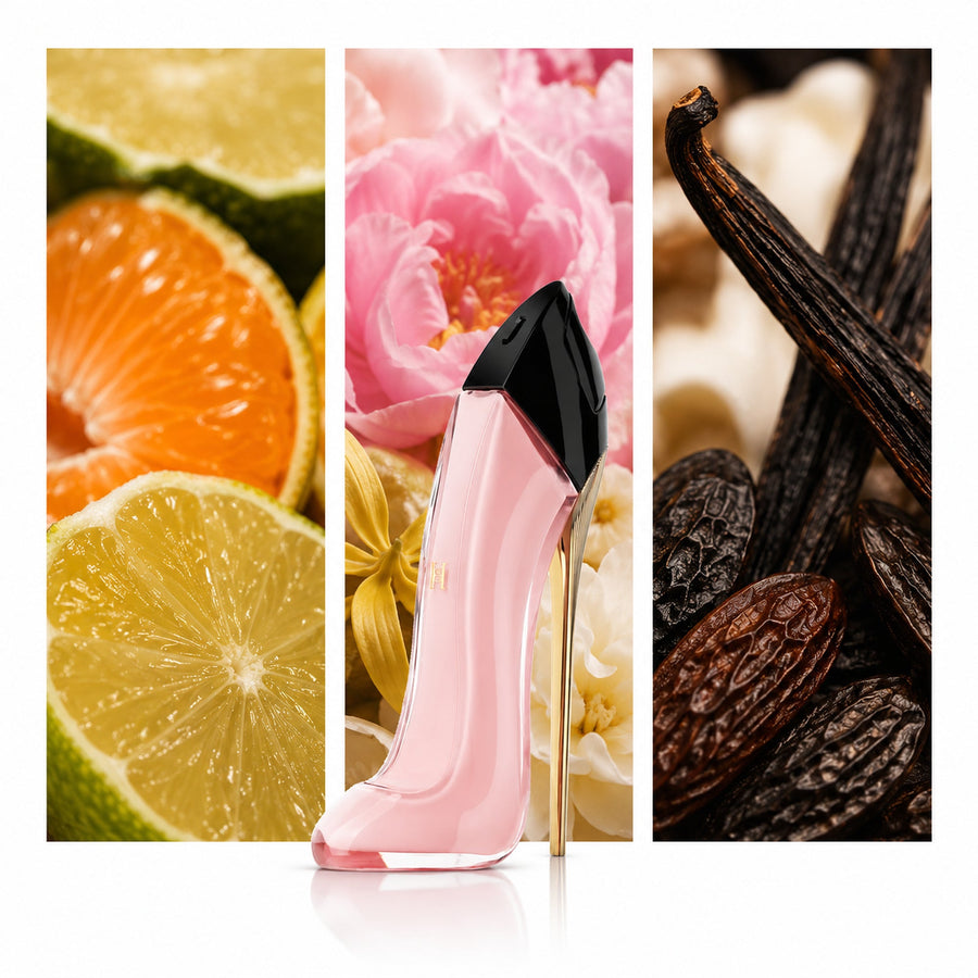 Carolina Herrera Good Girl Blush — composición editorial fotográfica DYNASTY
