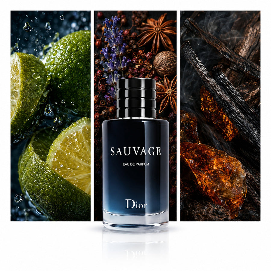 Dior Sauvage Eau de Parfum — composición editorial fotográfica DYNASTY