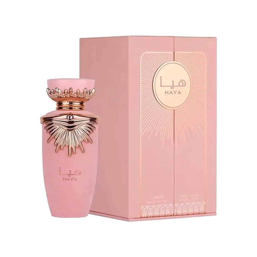 Lattafa Haya perfume original con frasco y caja