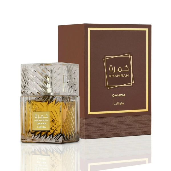 Lattafa Khamrah Qahwa 100 ML — frasco original con caja