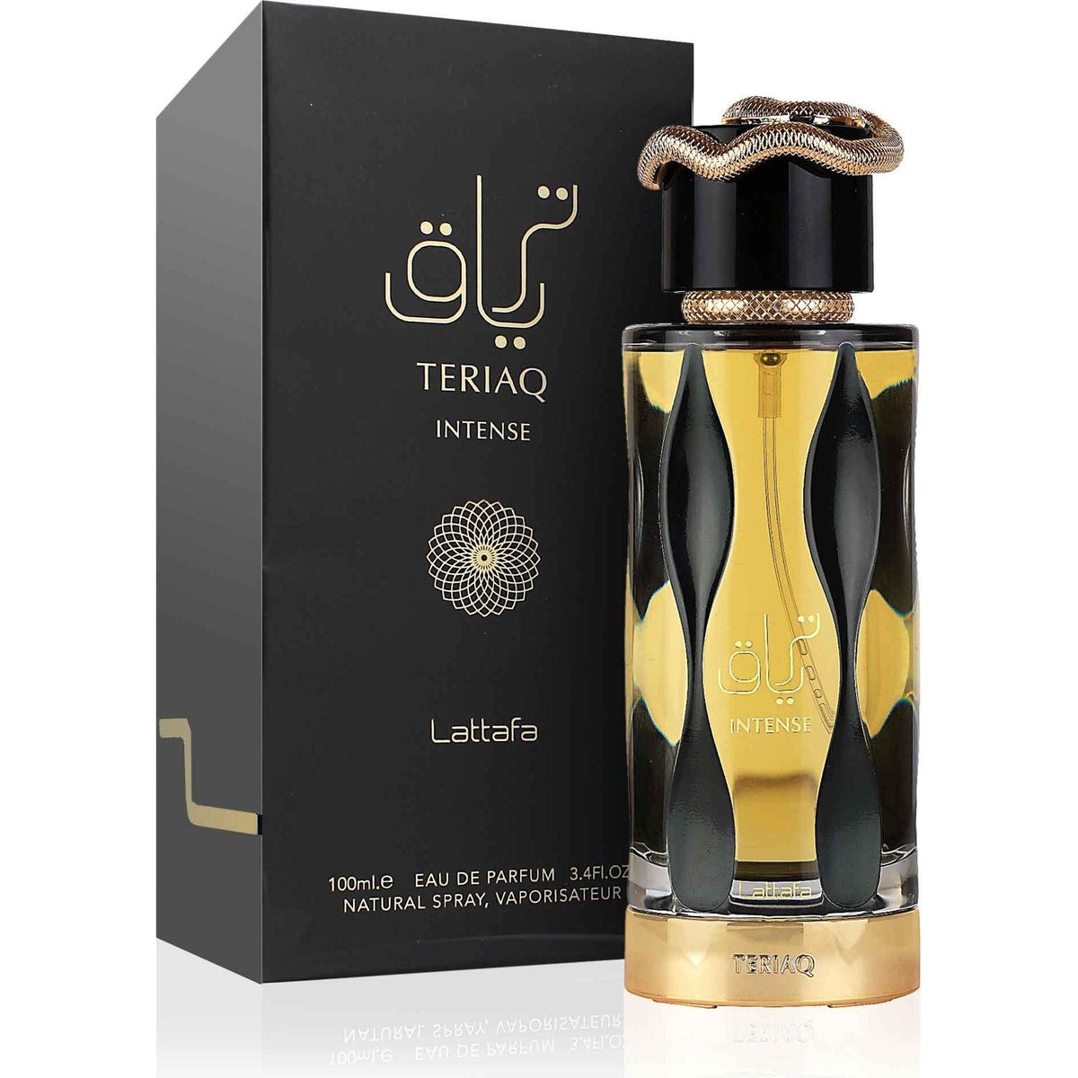 Lattafa Teriaq Intense 100 ML — frasco original con caja