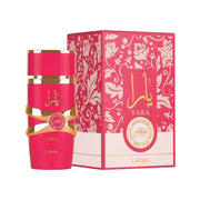 Lattafa Yara Candy 100 ML — frasco y caja del perfume