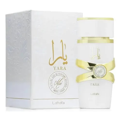 Lattafa Yara Moi 100 ML — frasco y caja del perfume