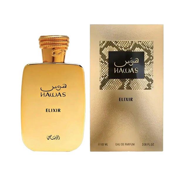 Rasasi Hawas Elixir perfume original con frasco y caja