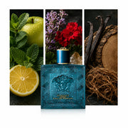 Versace Eros Eau de Parfum — composición editorial fotográfica DYNASTY