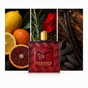 Versace Eros Flame — composición editorial fotográfica DYNASTY
