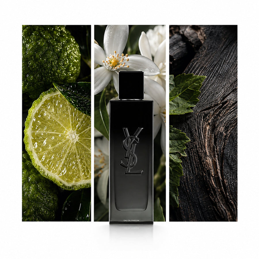 Yves Saint Laurent MYSLF Eau de Parfum — composición editorial fotográfica DYNASTY